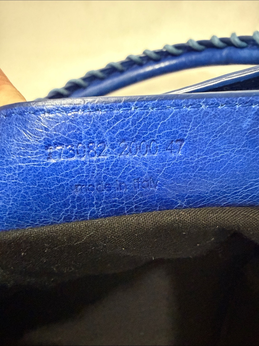Balenciaga Blue Embossed Lambskin leather motorcycle city bag medium - Picture 12 of 16